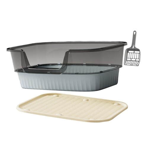 Colcolo Offene Katzentoilette, Katzentoilette mit abgesenkter Vorderseite, Sandkasten, Spritzschutz, U-Form, halb geschlossen, für alle Arten von Katzenstreu, Blau Colcolo Offene Katzentoilette, Katzentoilette mit abgesenkter Vorderseite, Sandkasten, Spritzschutz, U-Form, halb geschlossen, für alle Arten von Katzenstreu, Blau von Colcolo