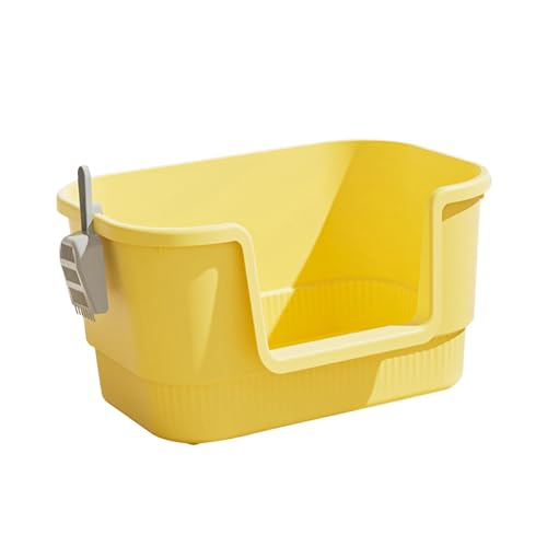 Colcolo Offene Katzentoilette, tragbares Katzenklo mit Schaufel, extragroße Jumbo-Katzentoilette, Sandkasten für Hauskatzen, Gelb Colcolo Offene Katzentoilette, tragbares Katzenklo mit Schaufel, extragroße Jumbo-Katzentoilette, Sandkasten für Hauskatzen, Gelb von Colcolo