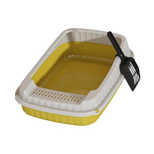 Colcolo Offene Top -Katzenstreubox -Haustierablettung, große Katzen -Toilette, Kätzchen -Töpfchen -Toilette für kleine Haustiere kleine mittelgroße große, Gelb Colcolo Offene Top -Katzenstreubox -Haustierablettung, große Katzen -Toilette, Kätzchen -Töpfchen -Toilette für kleine Haustiere kleine mittelgroße große, Gelb von Colcolo