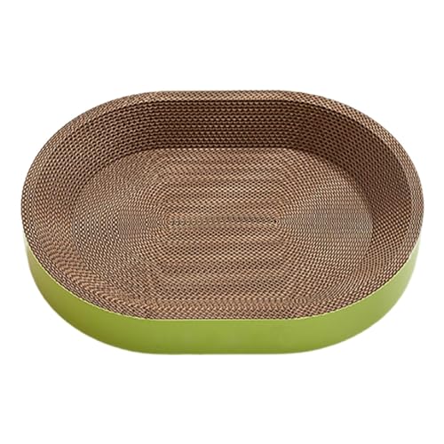 Colcolo Ovales Katzenkratzbrett aus Karton, gewelltes Kratzbrett, Lounge, Schlafen für Hauskatzen, Heimtierbedarf, Kratzunterlage, Nest, S Grün Colcolo Ovales Katzenkratzbrett aus Karton, gewelltes Kratzbrett, Lounge, Schlafen für Hauskatzen, Heimtierbedarf, Kratzunterlage, Nest, S Grün von Colcolo