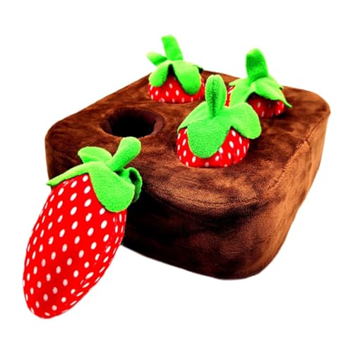 Colcolo Plüschspielzeug mit Erdbeermotiv, zum Herausziehen, Erdbeere, Haustier-Interaktion, Hundeschnüffelspielzeug, Versteckspiel für Welpen, Hunde, Katzen, S Colcolo Plüschspielzeug mit Erdbeermotiv, zum Herausziehen, Erdbeere, Haustier-Interaktion, Hundeschnüffelspielzeug, Versteckspiel für Welpen, Hunde, Katzen, S von Colcolo