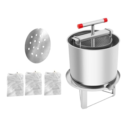Colcolo Robuster Honigpressen-Zerkleinerer mit 3 Filterbeuteln mit T-Hand-Weinherstellung, Obstweinpresse für Saft, Trauben und Gemüse Colcolo Robuster Honigpressen-Zerkleinerer mit 3 Filterbeuteln mit T-Hand-Weinherstellung, Obstweinpresse für Saft, Trauben und Gemüse von Colcolo