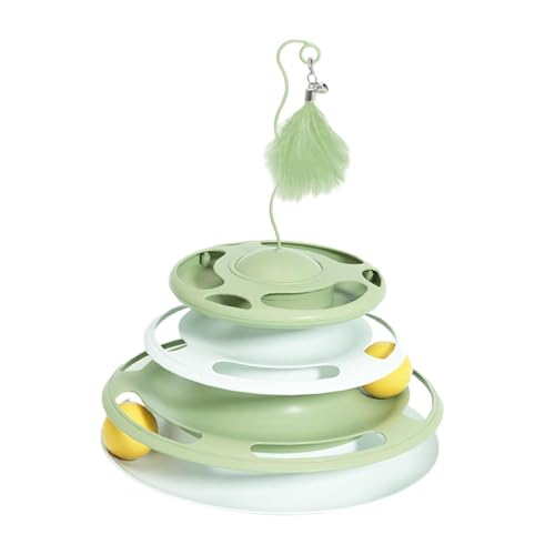 Colcolo Selbstspielendes Katzenspielzeug mit Ball, interaktive Kreisbahn für Kätzchen, Katzenspielzeug, Kugelbahn, Katzendrehteller, Ball zum Jagen, Kauen, Grün Colcolo Selbstspielendes Katzenspielzeug mit Ball, interaktive Kreisbahn für Kätzchen, Katzenspielzeug, Kugelbahn, Katzendrehteller, Ball zum Jagen, Kauen, Grün von Colcolo