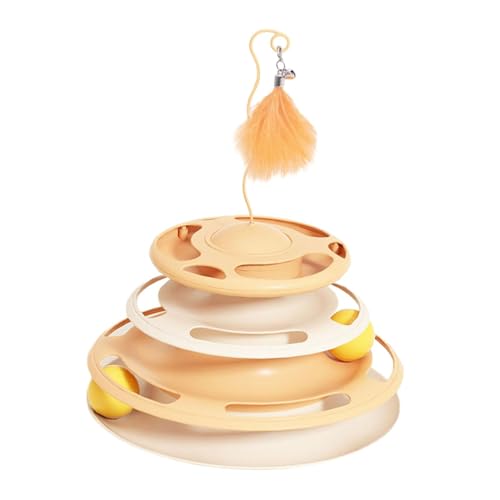 Colcolo Selbstspielendes Katzenspielzeug mit Ball, interaktive Kreisbahn für Kätzchen, Katzenspielzeug, Kugelbahn, Katzendrehteller, Ball zum Jagen, Kauen, Orange Colcolo Selbstspielendes Katzenspielzeug mit Ball, interaktive Kreisbahn für Kätzchen, Katzenspielzeug, Kugelbahn, Katzendrehteller, Ball zum Jagen, Kauen, Orange von Colcolo