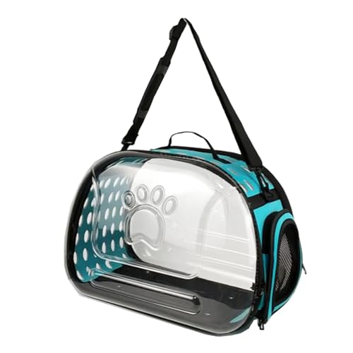 Colcolo Tragbare Katzentragetasche für Haustiere, Luftpolstertasche, Geldbörse, Tragetasche, Transparente Katzentrage für Kleine, Mittelgroße Hunde, Reisen, C, Blau S von Colcolo