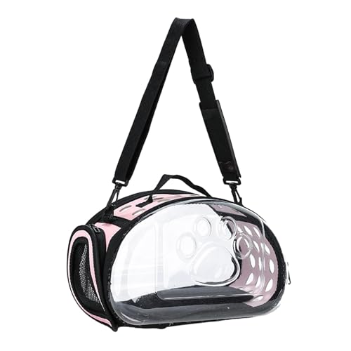 Colcolo Tragbare Katzentragetasche für Haustiere, Luftpolstertasche, Geldbörse, Tragetasche, Transparente Katzentrage für Kleine, Mittelgroße Hunde, Reisen, C, Rosa S von Colcolo