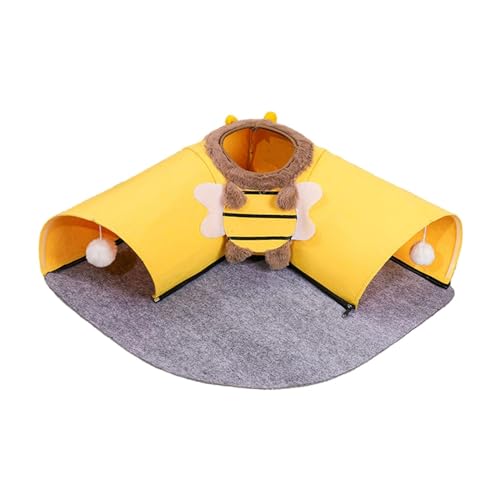 Colcolo Tunnelbett für Haustiere, atmungsaktiv, tragbare Spielhütte mit Spielball, Spielzeug, Spielzentrum für Häschen, Chinchilla, Gelb Colcolo Tunnelbett für Haustiere, atmungsaktiv, tragbare Spielhütte mit Spielball, Spielzeug, Spielzentrum für Häschen, Chinchilla, Gelb von Colcolo