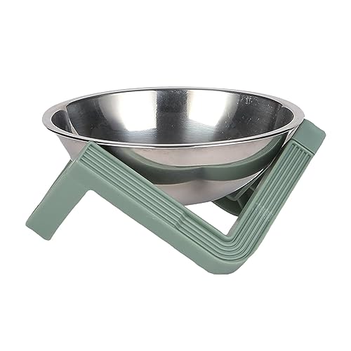 Colcolo Verstellbarer Katzennapf, Rutschfester Futternapf für Haustiere, stabil und leicht, Stahlschüssel Grün von Colcolo