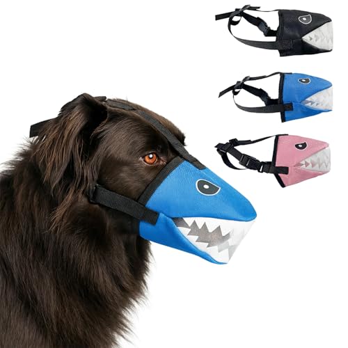 Colenumone Hai-Maulkorb für Hunde, weiches, atmungsaktives Netzgewebe, geeignet für kleine/mittelgroße/große Hunde, verhindert Beißen, Kauen und Aasfressen, ermöglicht Hecheln und Trinken (schwarz,XL) Colenumone Hai-Maulkorb für Hunde, weiches, atmungsaktives Netzgewebe, geeignet für kleine/mittelgroße/große Hunde, verhindert Beißen, Kauen und Aasfressen, ermöglicht Hecheln und Trinken (schwarz,XL) von Colenumone