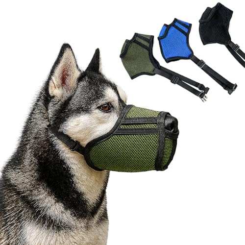 Colenumone Hundemaulkorb, atmungsaktiver Netzmaulkorb für kleine, mittelgroße und große Hunde – Biss-, Kau- und Kratzschutz, ermöglicht Hecheln und Trinken (schwarz,M) von Colenumone