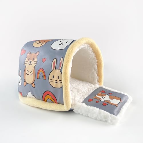 Colenumone Meerschweinchenhaus - Warmes Plüschbett & Versteck für Meerschweinchen, Zwergkaninchen, Hamster & andere Kleintiere | Gemütliches waschbares Schlafhöhlennest (L) von Colenumone