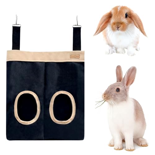 Rabbit Hay Feeder Bag - Hanging Bunny Hay Feeder für Kaninchen, Meerschweinchen & Chinchillas; Meerschweinchen Hay Feeder/Rabbit Hay Feeder, Hay Holder für Kaninchen, Fits Timothy & Alfalfa-Heu von Colenumone