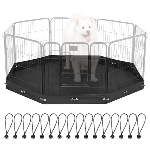 Colewin Hunde-Laufgitter, Bodenschutz, Bodenschutz, Bodenabdeckung für 61 cm, 8 Paneele, Hundegehege, untere Abdeckung dient auch als obere Abdeckung (schwarz) (Laufgitter nicht im Lieferumfang von Colewin