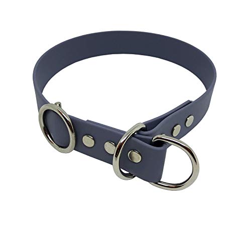 C&L Hundehalsband/Zugstopp aus 25 mm BioThane®- [50 cm] - grau - GY523 von Collar & Leash