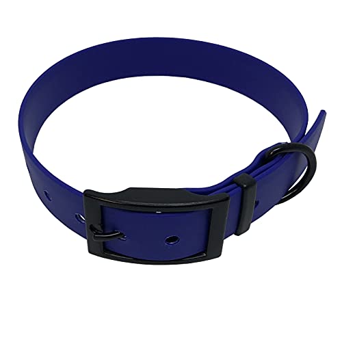 C&L Hundehalsband aus 25 mm BioThane®- [35-43cm] - blau - BU522 - Black Edition von Collar & Leash
