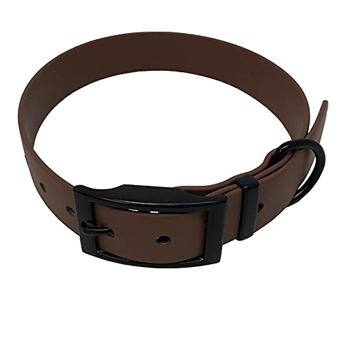 C&L Hundehalsband aus 25 mm BioThane®- [65-73cm] - dunkellbraun - BR523 - Black Edition von Collar & Leash