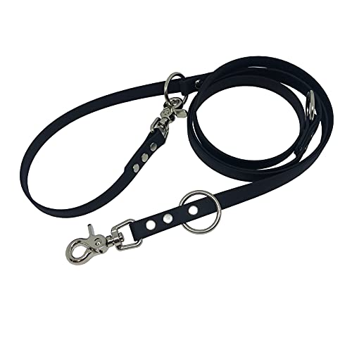 C&L Verstellbare Führleine - 3fach - für Hunde, robust, wetterfest, aus 19 mm BETA BIOTHANE® - 3,00 Meter - schwarz - BL520 von Collar & Leash
