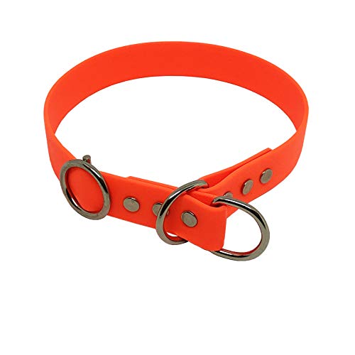C&L Hundehalsband/Zugstopp aus 25 mm BioThane®- [35 cm] - neon orange - OR522 von Collar & Leash