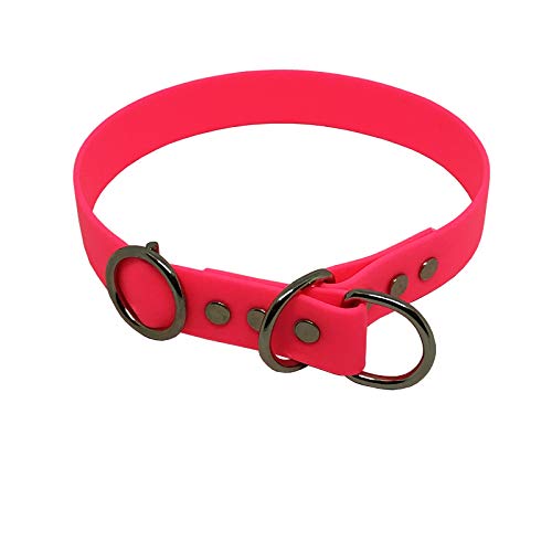 C&L Hundehalsband / Zugstopp aus 25 mm BioThane®- [40 cm] - neon pink - PK521 von Collar & Leash
