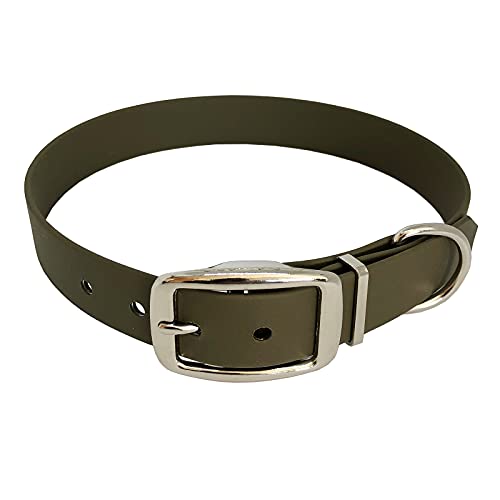C&L Hundehalsband aus 25 mm BioThane®- [35-43cm] - Military Olive - OD521 von Collar & Leash