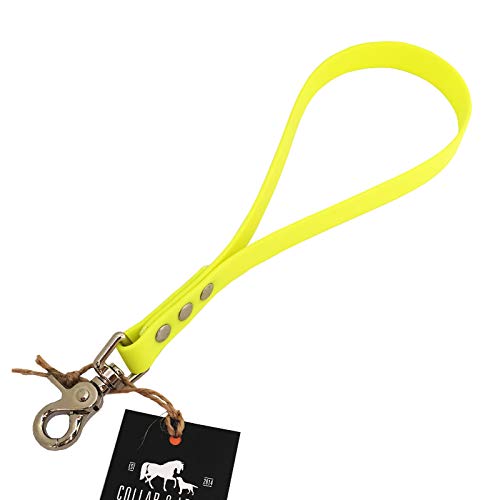 Collar & Leash C&L Kurzführer Hundeleine für Mittel - Große Hunde aus 16 mm BioThane® / 30 cm/Neon Gelb von Collar & Leash
