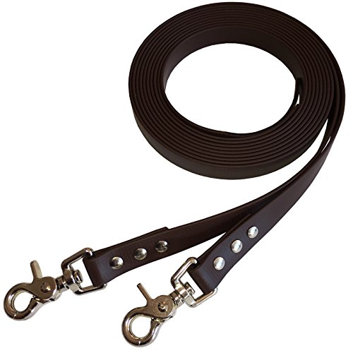 Collar & Leash C&L Westernzügel offen/Split Reins aus 16 mm BioThane®- 2,45 m - Dunkelbraun - BR523 von Collar & Leash