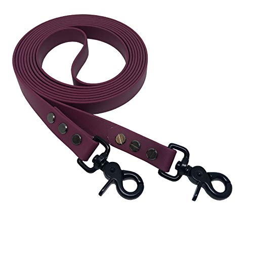 Collar & Leash C&L Geschlossene Zügel/englisch für Pferd - Pony/Pferdezügel aus 19 mm BioThane®- 2,25 m - weinrot - WN521 - Black Edition von Collar & Leash