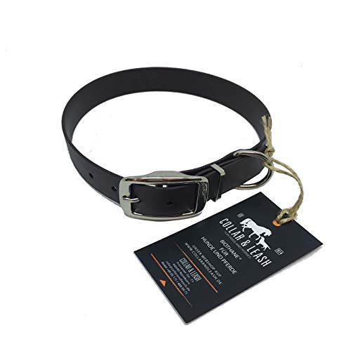 Collar & Leash C&L Hundehalsband aus 25 mm BioThane®- [35-43cm] - Dunkelbraun - BR523 von Collar & Leash