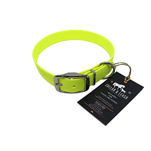 C&L Hundehalsband aus 25 mm BioThane®- [50-58cm] - neon gelb - YE527 von Collar & Leash