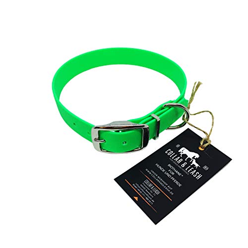 C&L Hundehalsband aus 25 mm BioThane®- [50-58cm] - neon grün - GN528 von Collar & Leash
