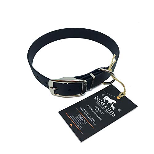 Collar & Leash C&L Hundehalsband aus 25 mm BioThane®- [35-43cm] - schwarz - BL520 von Collar & Leash
