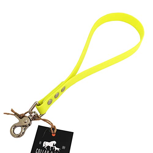 Collar & Leash C&L Kurzführer Hundeleine für Mittel - Große Hunde aus 16 mm BioThane® / 25 cm/Neon Gelb von Collar & Leash