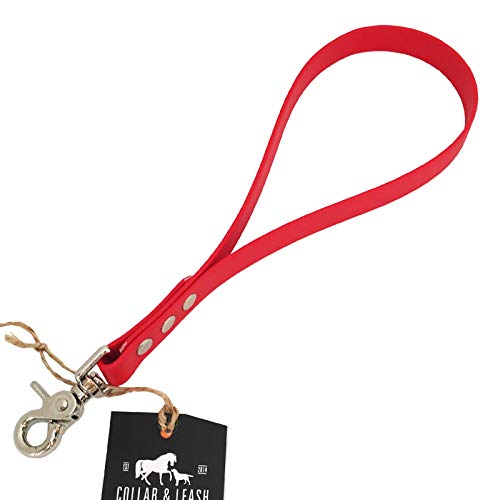 Collar & Leash C&L Kurzführer Hundeleine für Mittel - Große Hunde aus 19 mm BioThane® / 35 cm/rot von Collar & Leash