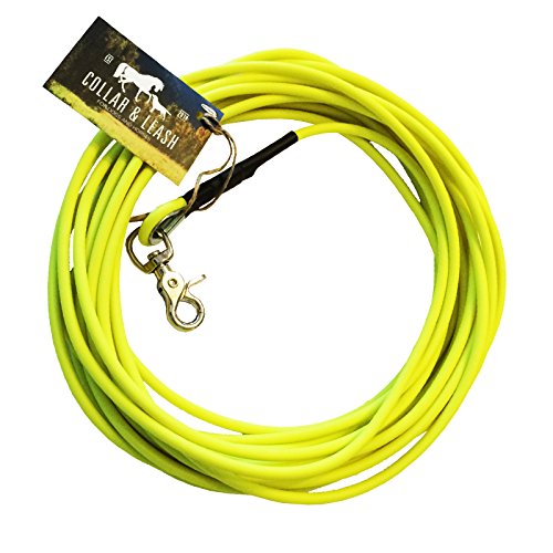 Schleppleine Trainingsleine für Hunde, robust, wetterfest, aus runder BIOTHANE® - Coated 6 mm - [10 m] - Neongelb - YE527 von Collar & Leash