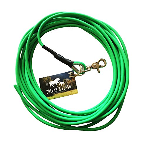 Schleppleine Trainingsleine für Hunde, robust, wetterfest, aus runder BIOTHANE® - Coated 6 mm - [10 m] - neongrün - GN528 von Collar & Leash