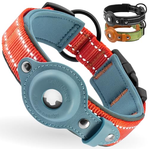 Airtag Hundehalsband, CollarDirect, Reflektierendes Hundehalsband für Apple AirTag für große, mittelgroße und kleine Hunde, Rosa, Größe S (30-37 cm) von CollarDirect