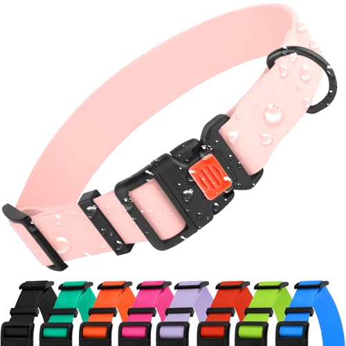 CollarDirect Verstellbares Hundehalsband, bunt, wasserfest, für kleine, mittelgroße und große Hunde, Welpen, 9 Farben (Babyrosa, L (35-45 cm)) von CollarDirect