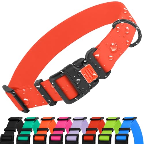 CollarDirect Verstellbares Hundehalsband, bunt, wasserfest, für kleine, mittelgroße und große Hunde, Welpen, 9 Farben (Rot, XL (45-66 cm)) von CollarDirect