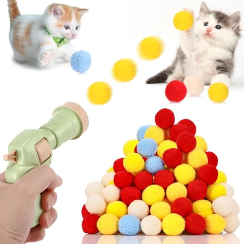 Collazoey Katzenspielzeug 50 Bälle, Katzenspielzeug Ball Pistole, Plush Ball Interactive Cat Toy, Training Katzen Ball Launcher, Bunte Geräuschloser Katzen Spielzeug für Katzen Indoor Collazoey Katzenspielzeug 50 Bälle, Katzenspielzeug Ball Pistole, Plush Ball Interactive Cat Toy, Training Katzen Ball Launcher, Bunte Geräuschloser Katzen Spielzeug für Katzen Indoor von Collazoey
