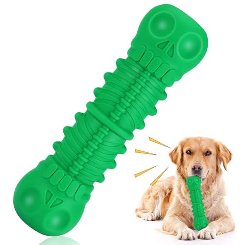 Collazoey Kauspielzeug Hund,hundespielzeug quietschend, aus Naturkautschuk Kauspielzeug,unzerstörbares Hundespielzeug, für mittlere & große Hunde(Grün) von Collazoey