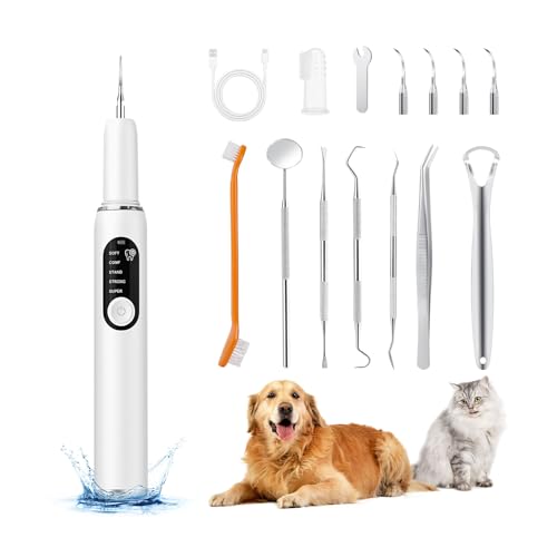 Zahnsteinentferner Hund Kit, 5 Modi Ultraschall Zahnreiniger mit LED Lampe, IPX6 wiederaufladbar Ultraschall Zahnsteinentferner für Hunde Katzen, für Zahnstein, Mundgeruch, Zahnfleischentzündung Zahnsteinentferner Hund Kit, 5 Modi Ultraschall Zahnreiniger mit LED Lampe, IPX6 wiederaufladbar Ultraschall Zahnsteinentferner für Hunde Katzen, für Zahnstein, Mundgeruch, Zahnfleischentzündung von Collazoey