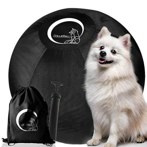CollieBall - 45,7 cm schwarzer Herding Ball für australische Schäferhunde, Corgis, Collies und Rinderhunde – aufblasbar, bruchsicher, langlebig, hochwertiges Geschenk für große Hunde von CollieBall