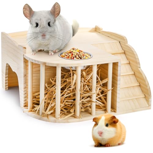 Coloch Meerschweinchenversteck aus Holz mit Heu-Futterstation, großes Chinchilla-Schloss mit Futternapf und Leiter, Mehrkammer-Meerschweinchenhaus für Meerschweinchen, Chinchillas, Igel Coloch Meerschweinchenversteck aus Holz mit Heu-Futterstation, großes Chinchilla-Schloss mit Futternapf und Leiter, Mehrkammer-Meerschweinchenhaus für Meerschweinchen, Chinchillas, Igel von Coloch