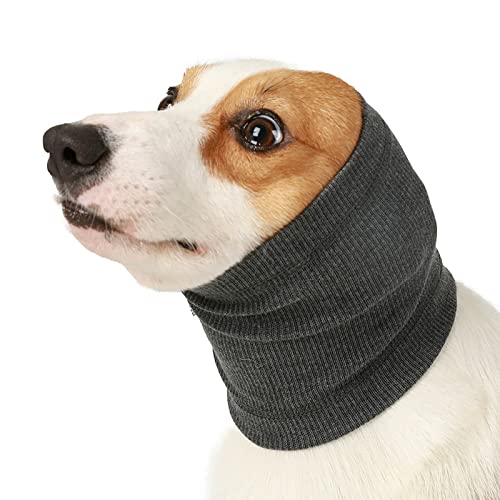 Colorful Earmuff Hals- und Ohrenwärmer für Hunde, Hunde-Ohrenschützer, Hunde-Ohrenwärmer, Hunde-Kopfbedeckung, hilft, Sich zu beruhigen (Gray, S) von Colorful Home Tool