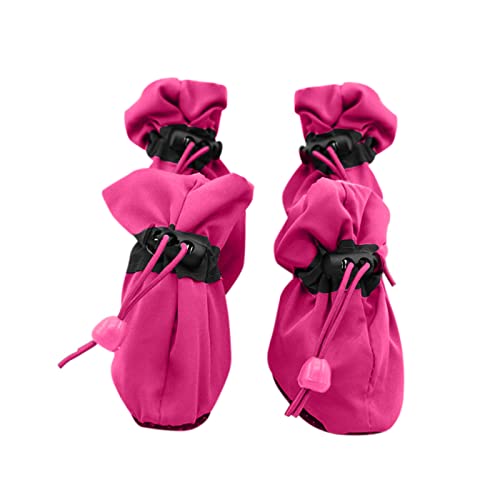 Colorful wasserdichte Hundeschuhe pfotenschutz mit Anti-Rutsch Sohle, Kordelzug-Design, Dog Haustier Schneeschuhe für Kleiner mittelgroße große Hunde (Pink, 5) von Colorful Outdoor