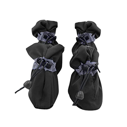 Colorful wasserdichte Hundeschuhe pfotenschutz mit Anti-Rutsch Sohle, Kordelzug-Design, Dog Haustier Schneeschuhe für Kleiner mittelgroße große Hunde (Schwarz, 2) von Colorful Outdoor