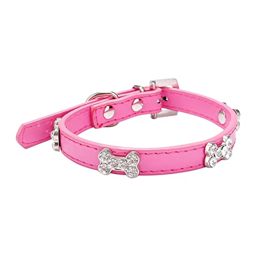 Colorful Outdoor Pet Glänzende Strass Hundehalsband Knochenschmuck Hundehalsband kleine und mittlere Hundekette (A, L) von Colorful Outdoor