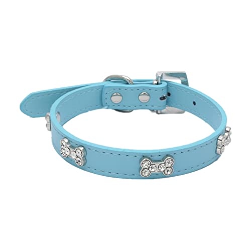 Pet Glänzende Strass Hundehalsband Knochenschmuck Hundehalsband kleine und mittlere Hundekette (B, L) von Colorful Outdoor