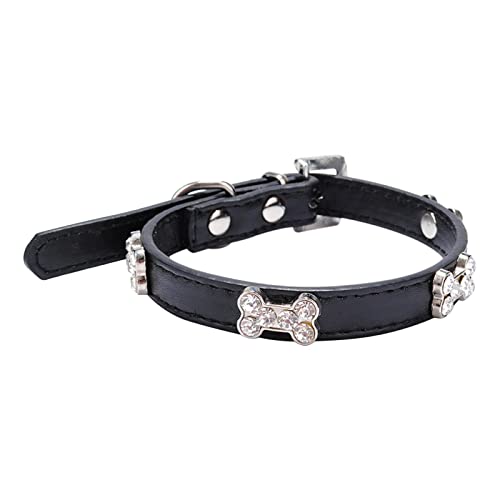 Pet Glänzende Strass Hundehalsband Knochenschmuck Hundehalsband kleine und mittlere Hundekette (C, L) von Colorful Outdoor