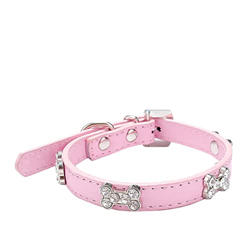 Pet Glänzende Strass Hundehalsband Knochenschmuck Hundehalsband kleine und mittlere Hundekette (E, L) von Colorful Outdoor